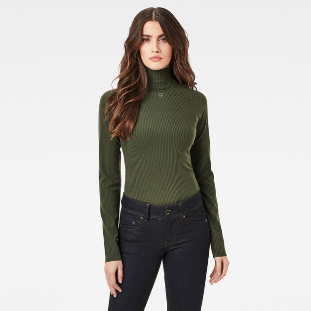g star rib mock slim top