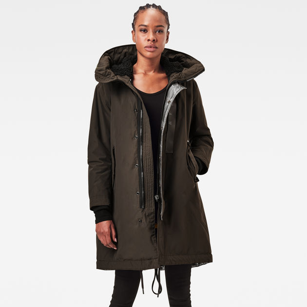 Hooded shop fishtail parka