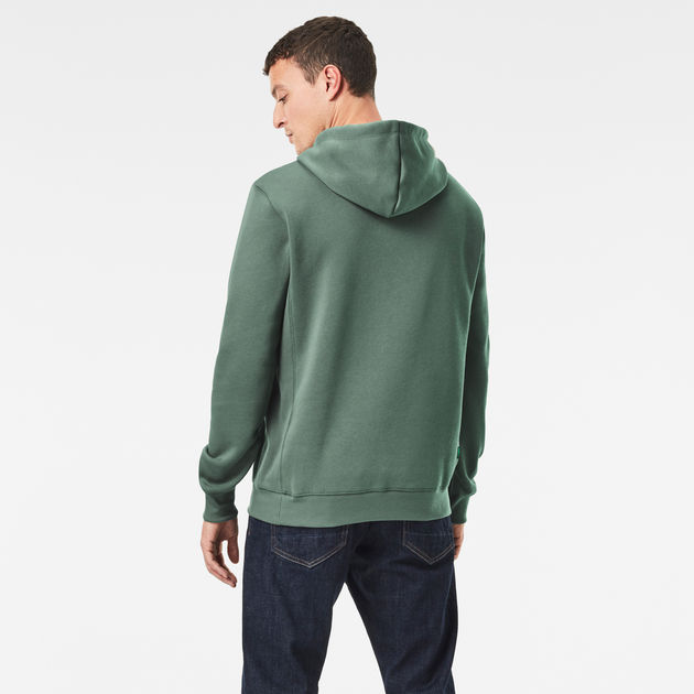 green and grey hoodie