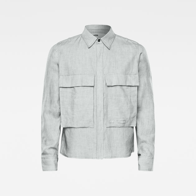 Gsrr Cropped Regular Shirt Grey G Star Raw