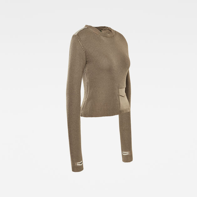 E Fake Pocket Utility Sweater | Green | G-Star RAW® NL