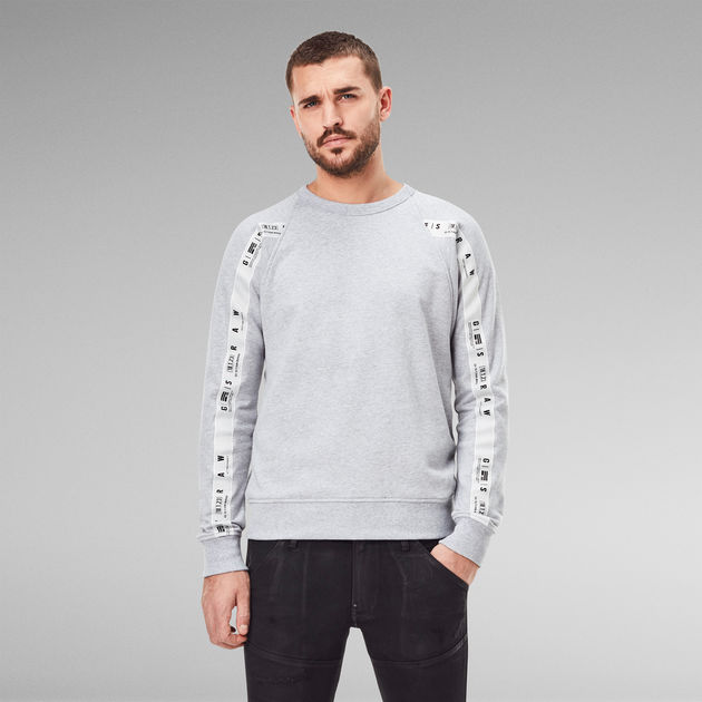 Raglan Taping Sweatshirt Grey Heather G Star Raw