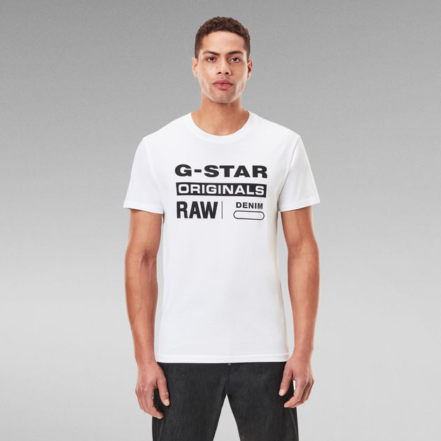 Raw. Graphic Slim T Shirt White G STAR ES