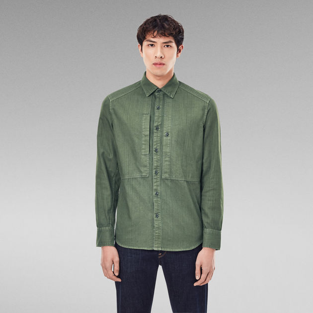 Panelled Pocket Slim Shirt | Green | G-STAR® US