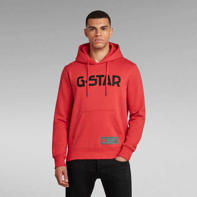 G star red hoodie on sale