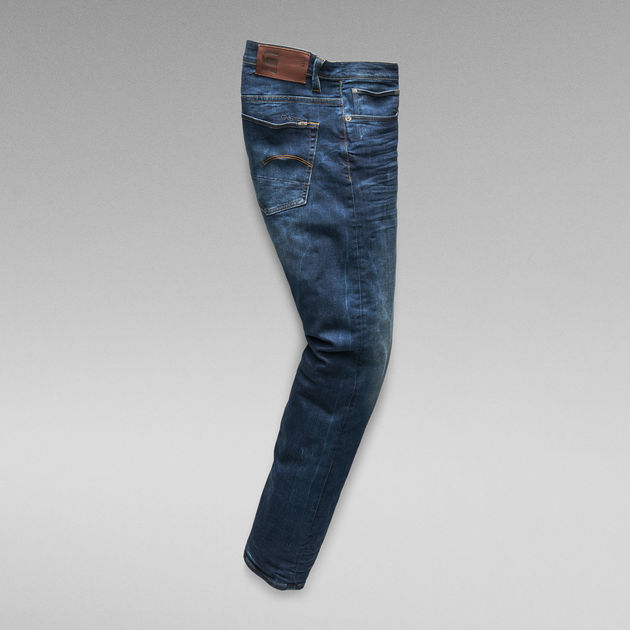 G-Star Raw 3301 Tapered Med Aged W33 L32 Slander Blue Superstretch Denim Jeans