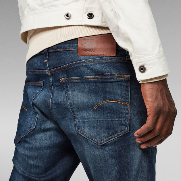 G-Star Triple Regular Straight Jeans In Dark Blue, 60% OFF