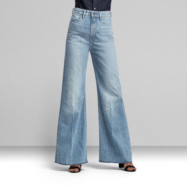 Miinto Dames Kleding Broeken & Jeans Jeans Wide Leg Jeans Logo Laser Wide Leg jeans 