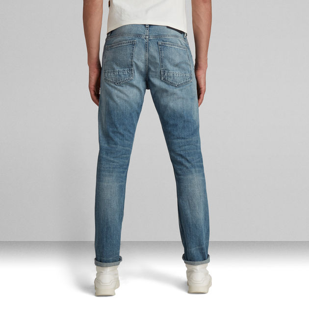 Model tripple in het Blauw voor heren G-Star RAW Denim Regular Fit Jeans Met Labelpatch Heren Kleding voor voor Jeans voor Jeans met rechte pijp 