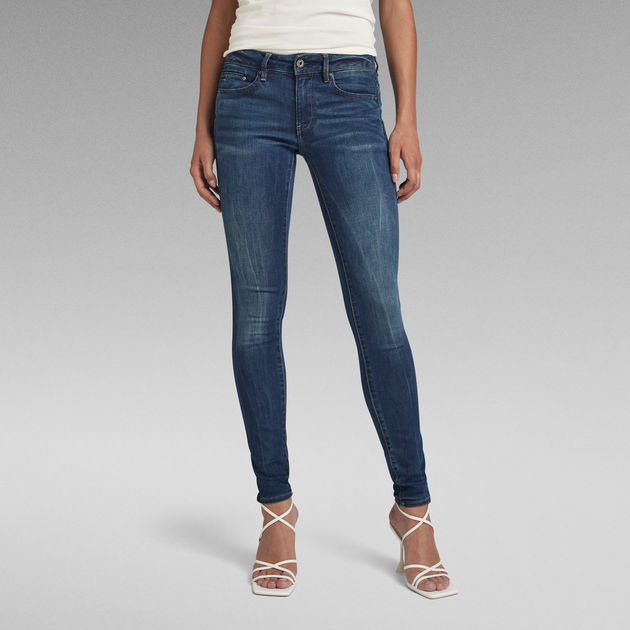 Midge Zip Mid-Waist Skinny Jeans | Dark blue | G-Star RAW®