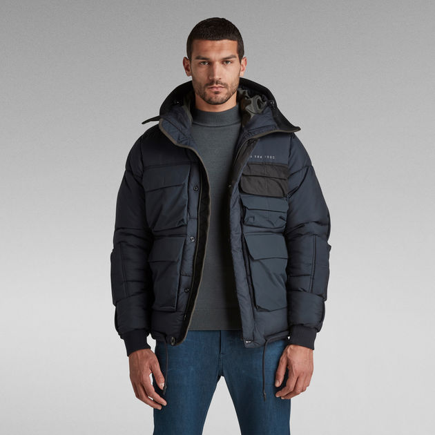 Field Hooded Puffer Jacket | Dark blue | G-STAR® US