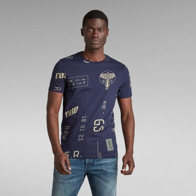 送料込★G-Star★Multi Colored Tシャツ Graphics Allover Slim T-Shirt | マルチカラー | G-STAR® JP
