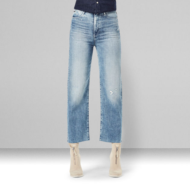 Tedie Ultra High Straight Ripped Edge Ankle Jeans | G-Star RAW® KR