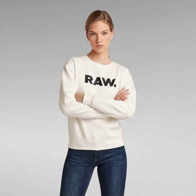 Sudadera Crewneck Premium Core Raw. Blanco