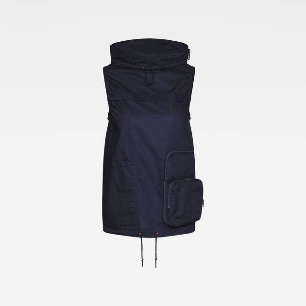 E Mock neck sleeveless top | Dark blue | G-Star RAW® US