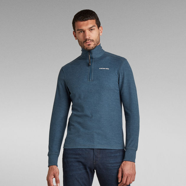 Lightweight Astro Half Zip Sweater | Dark blue | G-STAR® US Lightweight Astro Half Zip Sweater | Dark blue | G-STAR® US