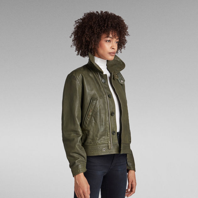 Teleurgesteld klant totaal Vintage Short Leather Jacket | Green | G-Star RAW®