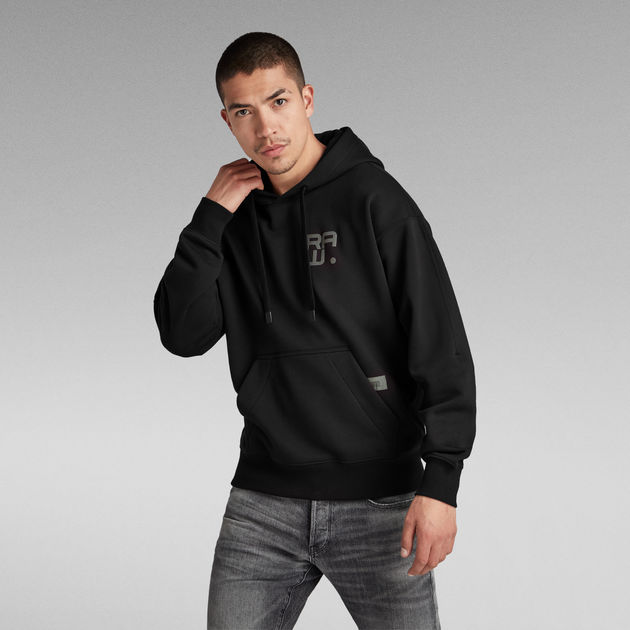 Hoodie Multi Logo Back | Black | G-Star RAW® US