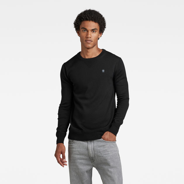 Premium Basic Knitted Sweater | Black | G-Star RAW®