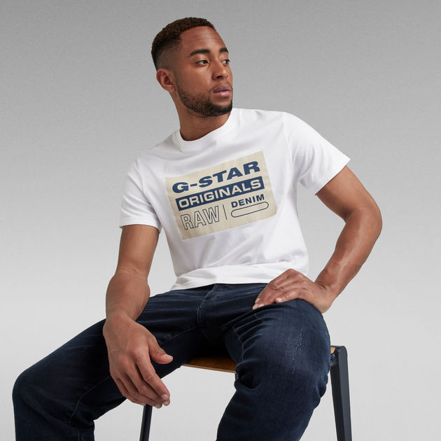 College Geweldig mei Originals Logo T-Shirt | White | G-Star RAW®