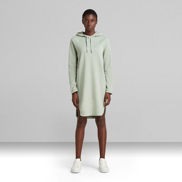 Hooded Sweatshirt Dress - Beige - Ladies