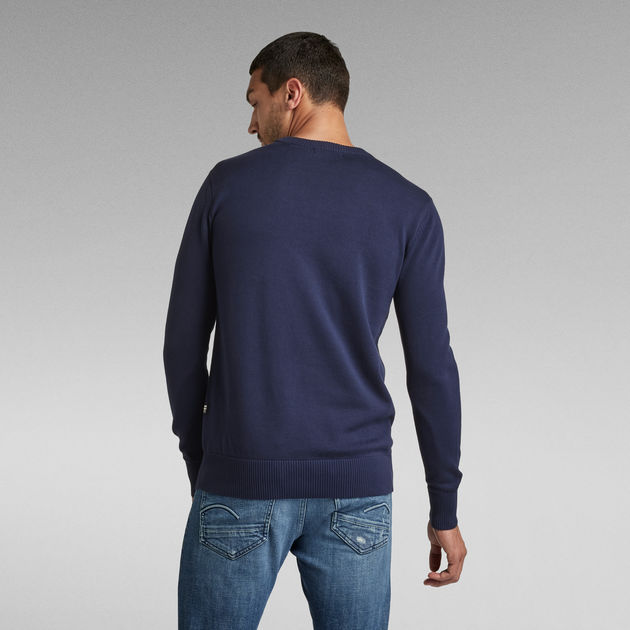 G-Star RAW Tweeter Track Sweater Vest Voor in het Blauw voor heren Heren Kleding voor voor Truien en gebreide kleding voor Truien met V-hals 