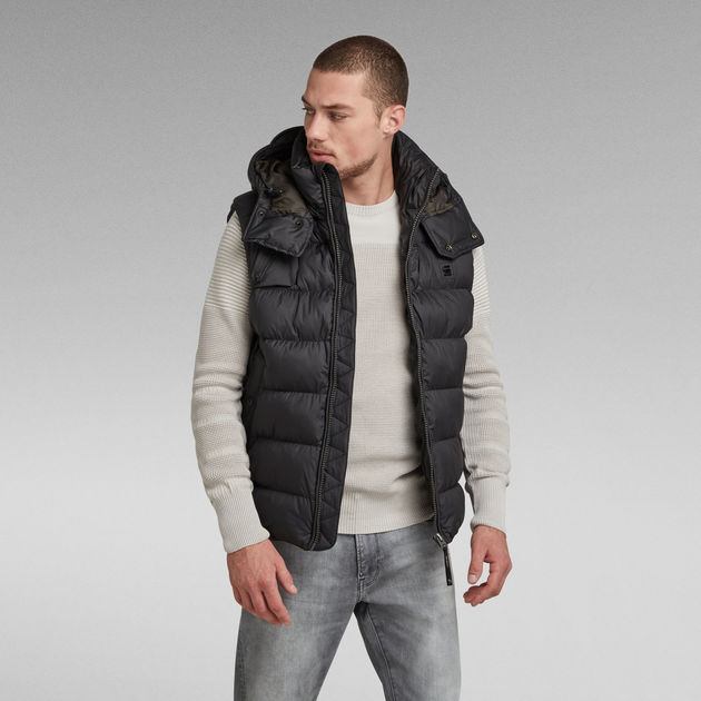 G - Whistler Padded Hooded Vest | Black | G-Star RAW®