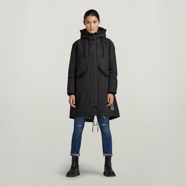 Hooded Fishtail Parka Black G Star RAW US