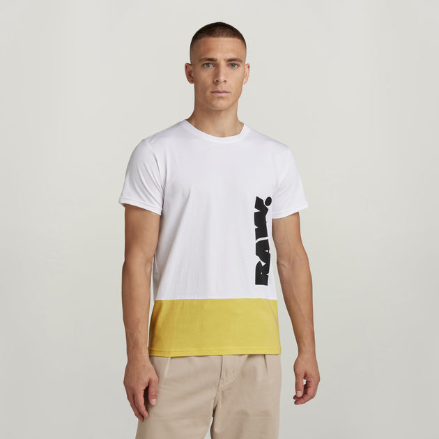 Color Block RAW. T Shirt White G STAR ZA