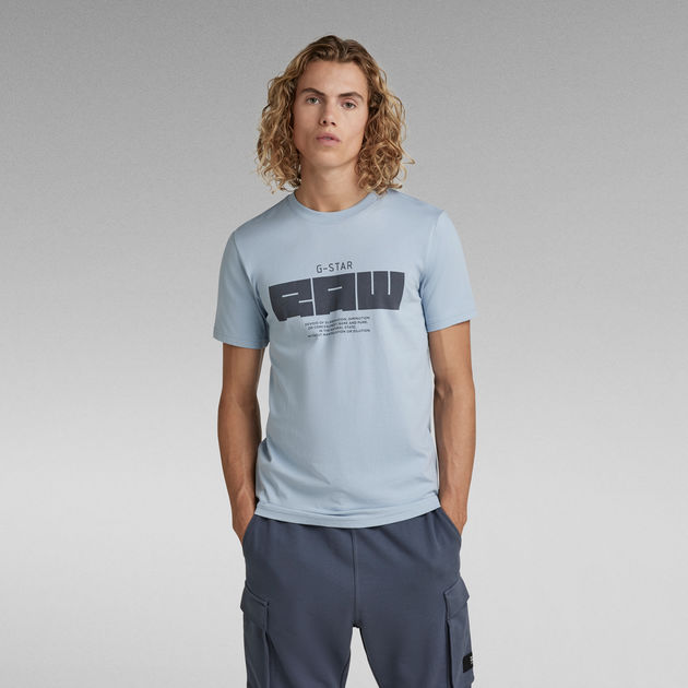 T-Shirt Slim G-Star RAW | Medium blue Graphic US RAW® |