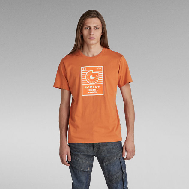 Boxed High Density Graphic T-Shirt | Orange | G-Star RAW® US