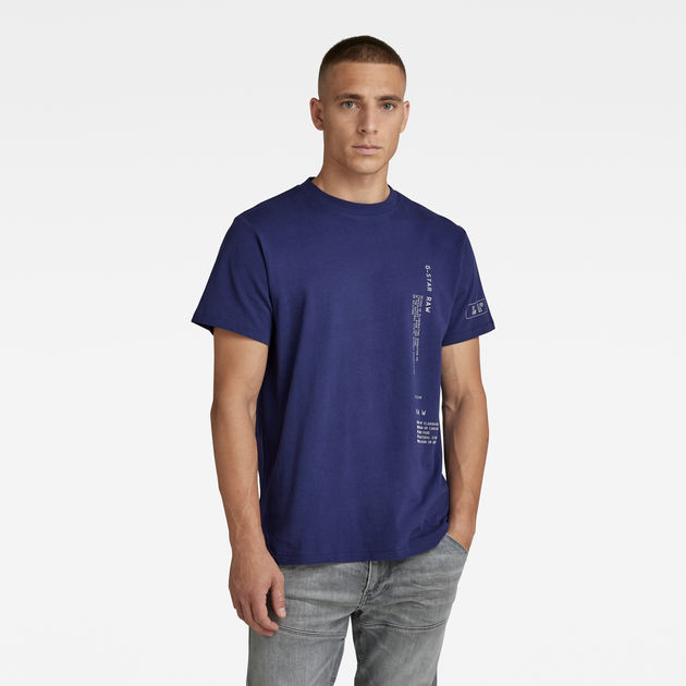 Overfrakke Omvendt Socialisme Multi Graphic Loose T-Shirt | Medium blue | G-Star RAW®