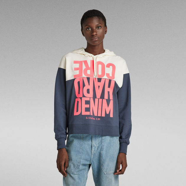 Hard Core Denim Hoodie Color Block | Multi color | G-Star RAW® US