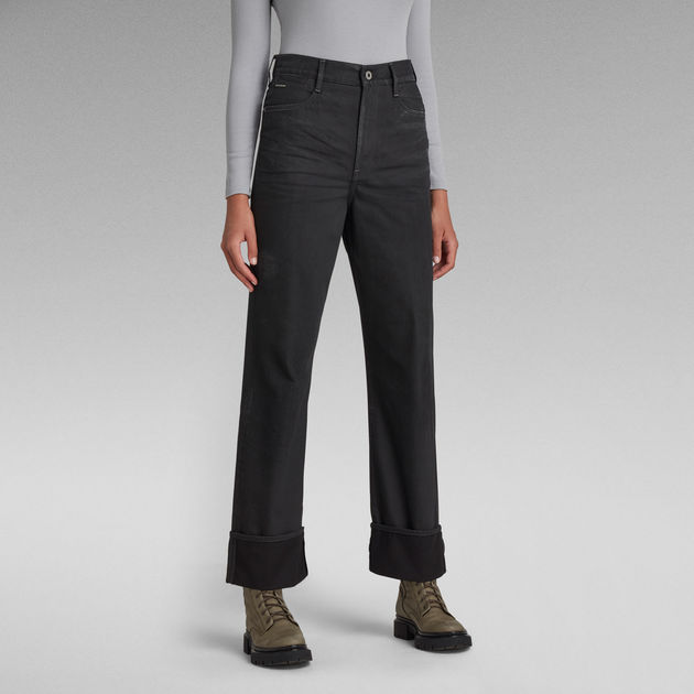 Tedie Ultra High Straight Jeans Black G STAR CA