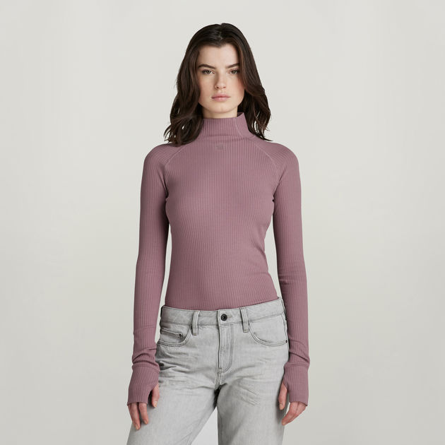 g star rib mock slim top