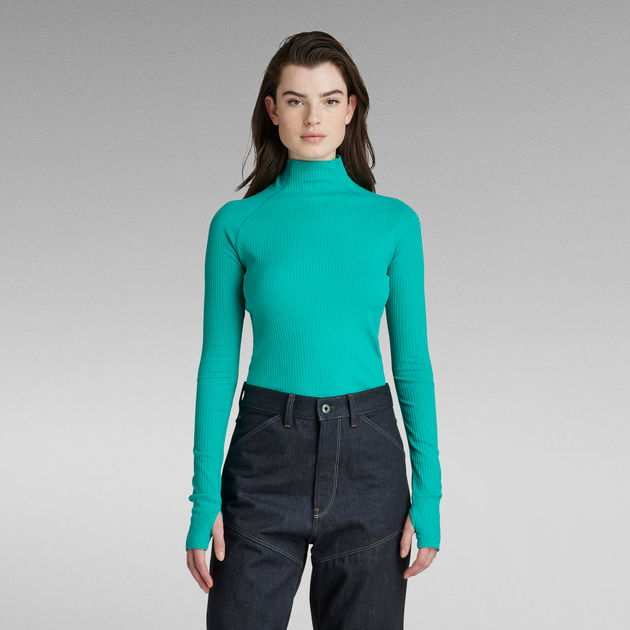 g star rib mock slim top