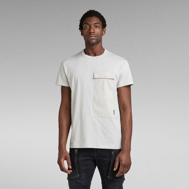 gray t shirt with pocket