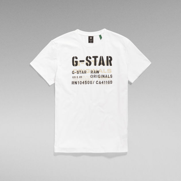 Treinstation Fascinerend Nadeel Stencil Originals T-Shirt | White | G-Star RAW®