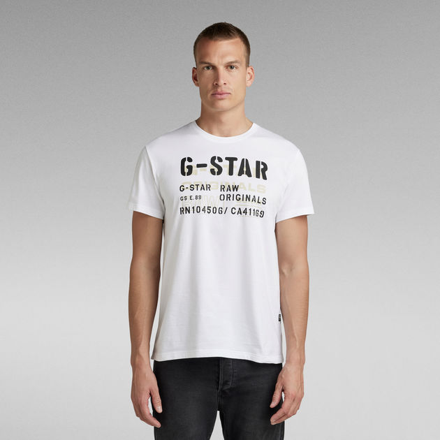 Stencil Originals T-Shirt | RAW® G-Star | US White