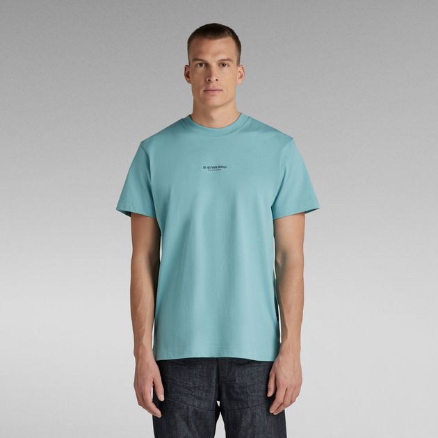 Isbjørn Encyclopedia Postnummer Unisex Center Logo Loose T-Shirt | Light blue | G-Star RAW®