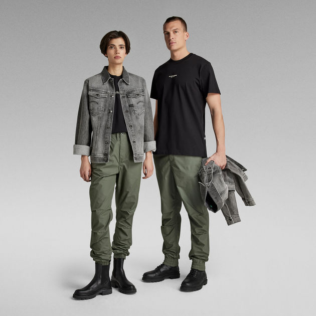 black t shirt cargo pants