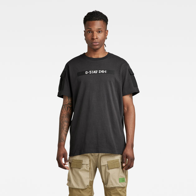 送料込★G-Star★Utility Mix Pocket Loose Tシャツ Utility Mix Pocket Loose T-Shirt | ブラック | G-STAR® JP