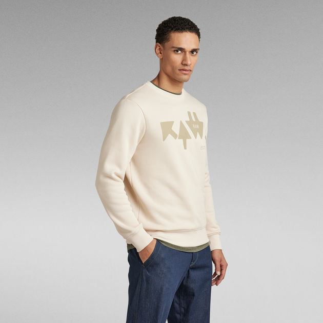 erhvervsdrivende sneen Modtager RAW Arrow Sweater | White | G-Star RAW®