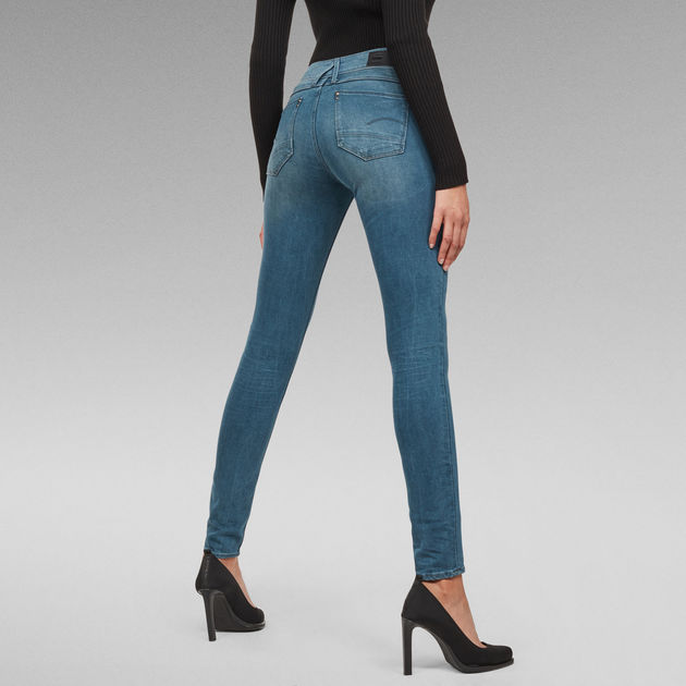 60367.6128.071 Medium aged-azul nuevo + G-Star Jeans Lynn Skinny WMN slim fit