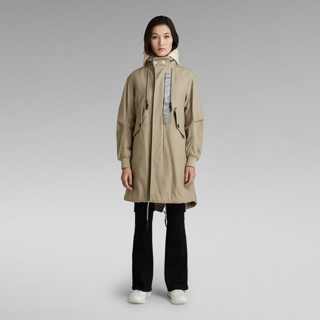 FUDGE掲載 19AW Panelled Fishtail Parka Fishtail Parka by MHL By Margaret Howell - La Garçonne