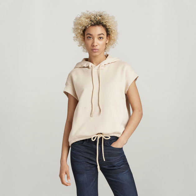 Short sleeve hooded top best sale