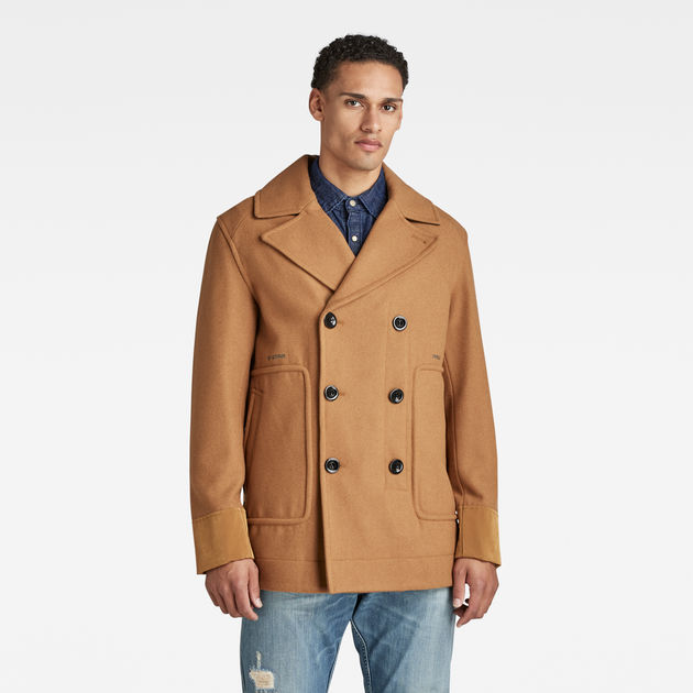 camel colored peacoat mens