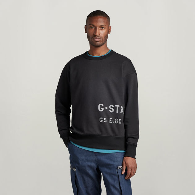 Multi Graphic Oversized Sweater Black G STAR GB