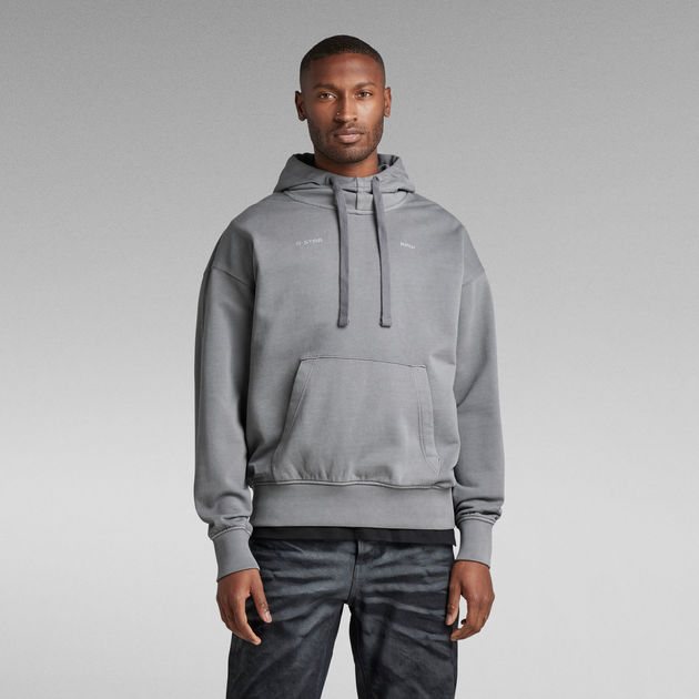 Garment Dyed Oversized Hoodie Grey G STAR AU