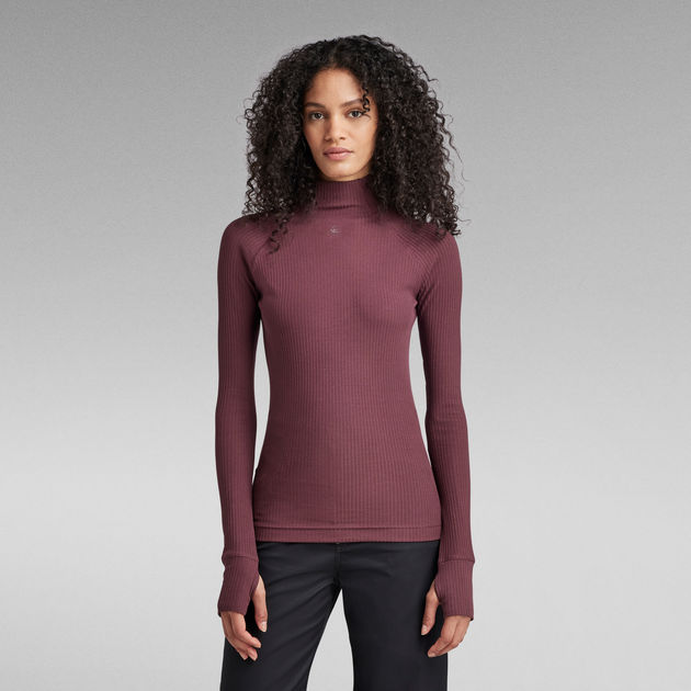 g star rib mock slim top